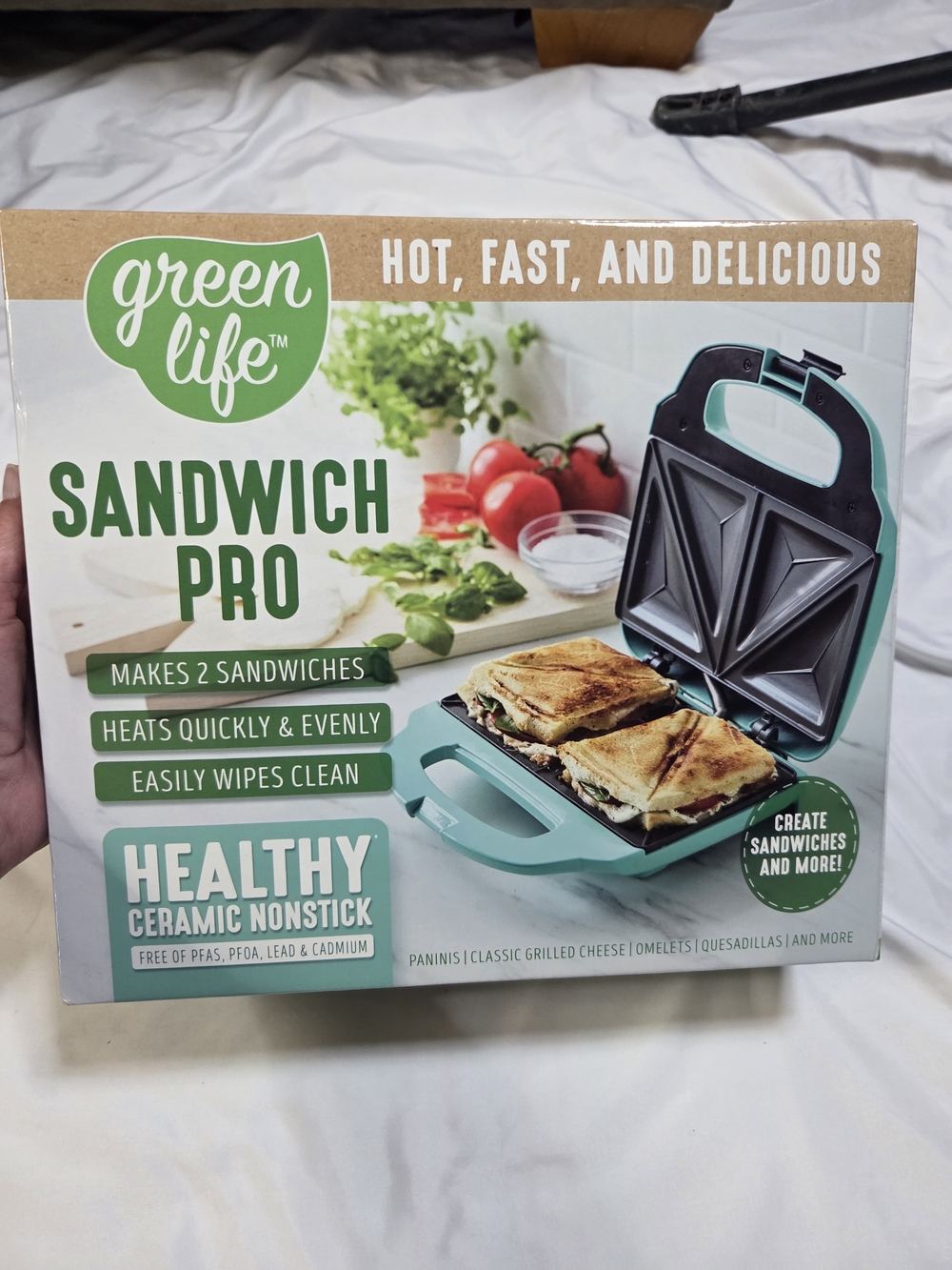 Sandwich Pro - Turquoise Ceramic Nonstick Sandwich Maker